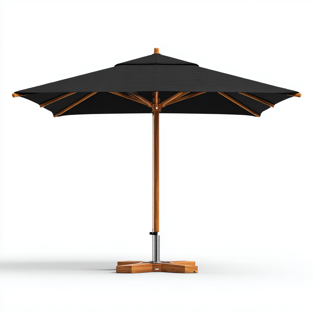 Parasol de jardin polyester 260x260x245 cm - noir - usage extérieur - design moderne-Dwellingosa
