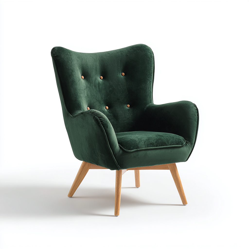 Fauteuil Velours 80x75x95 cm Vert Style moderne-Dwellingosa