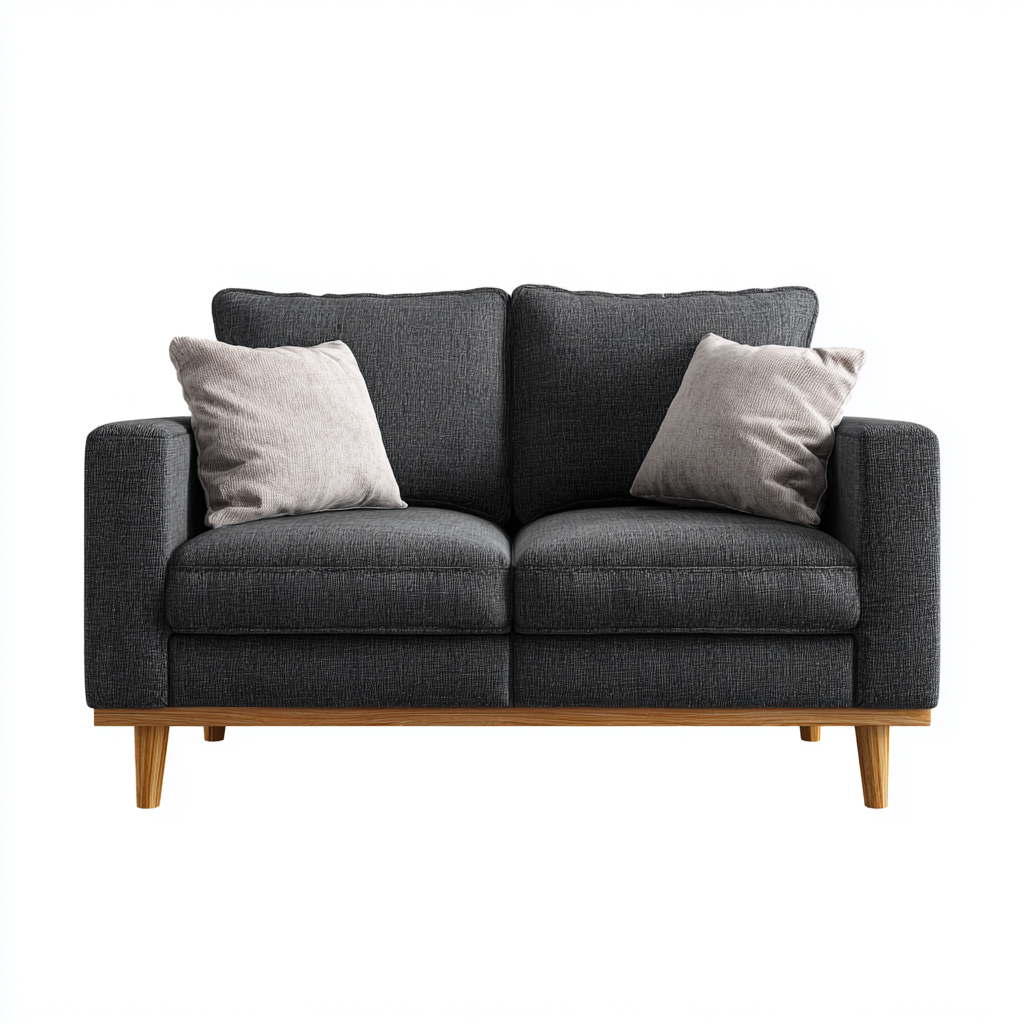 Canapé 2 places tissu 160x88x82 cm - gris foncé moderne-Dwellingosa