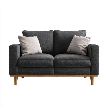 Canapé 2 places tissu 160x88x82 cm - gris foncé moderne-Dwellingosa