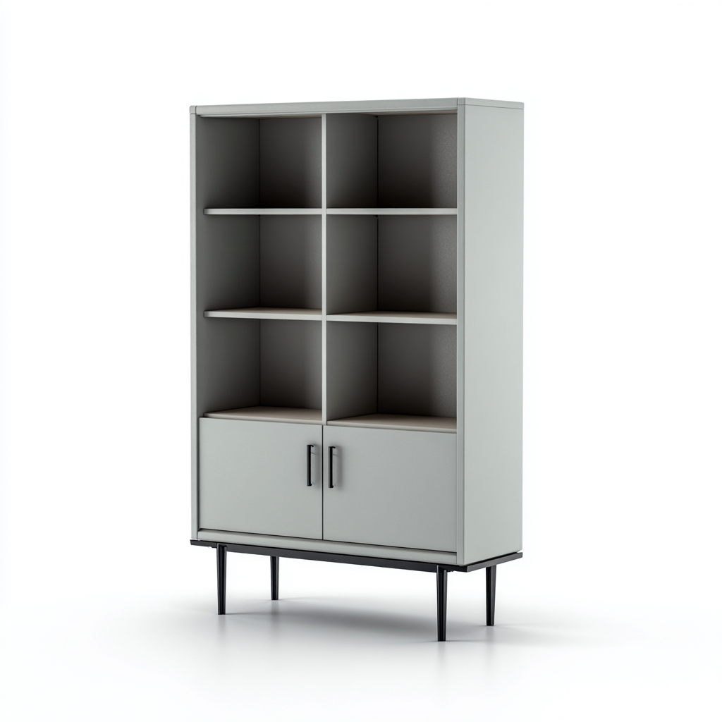 Meuble de rangement de cuisine bois 80x40x155 cm - gris-noir - style contemporain-Dwellingosa