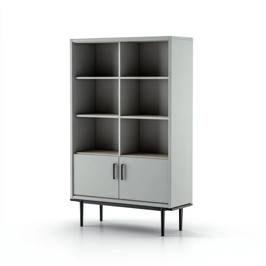 Meuble de rangement de cuisine bois 80x40x155 cm - gris-noir - style contemporain-Dwellingosa