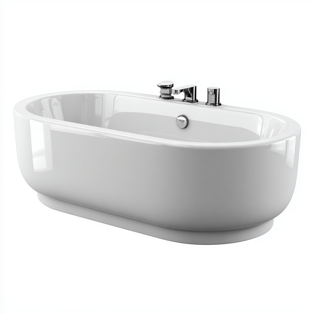 Baignoire acrylique 172x78x58 cm - blanc - design moderne-Dwellingosa