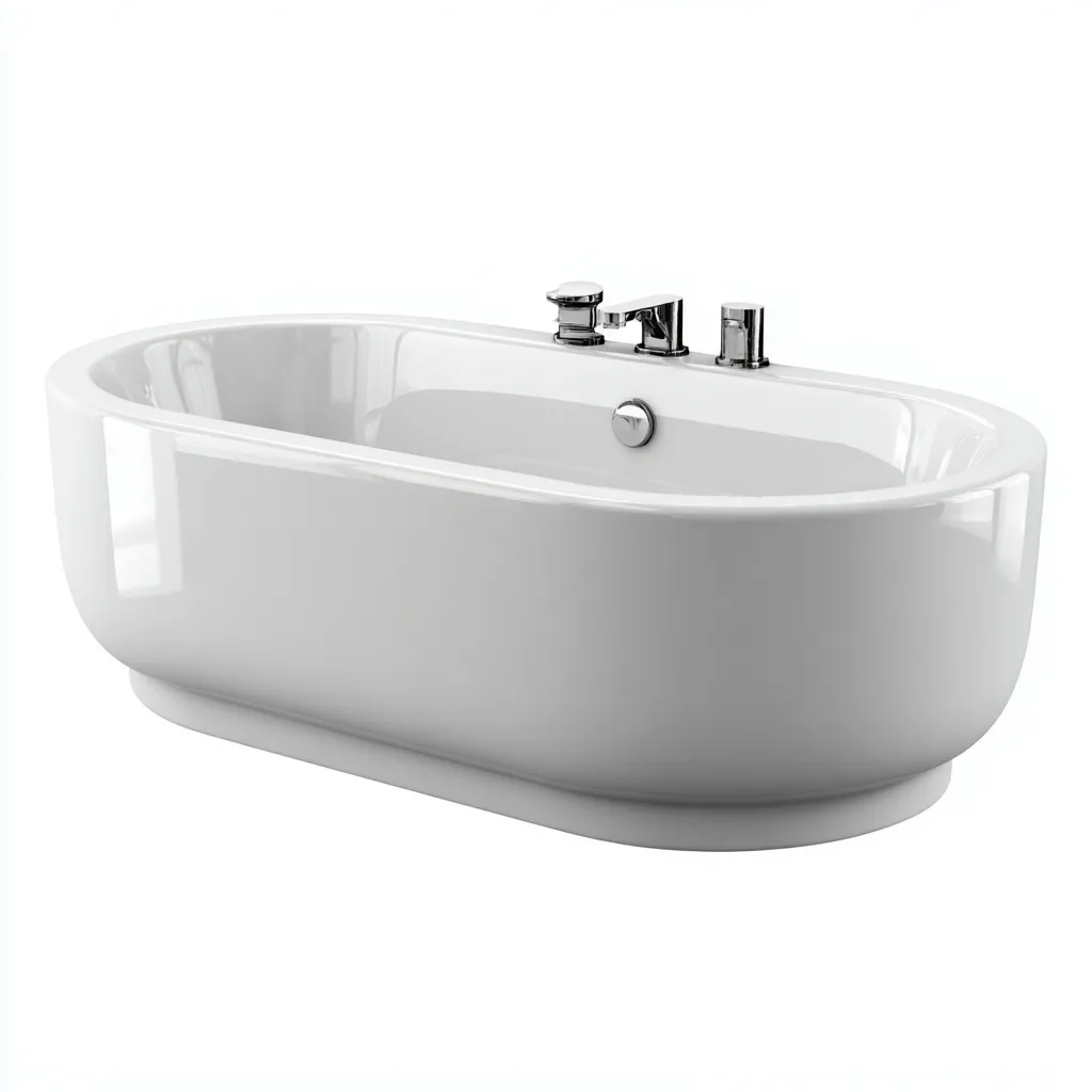 Baignoire acrylique 172x78x58 cm - blanc - design moderne-Dwellingosa