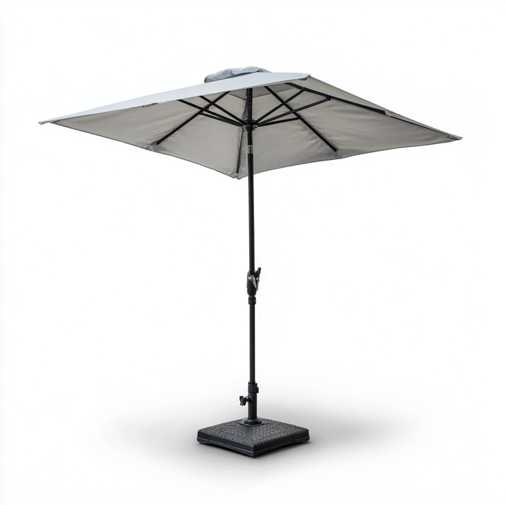 Parasol de jardin polyester 260x260x245 cm - gris - usage extérieur - design moderne-Dwellingosa