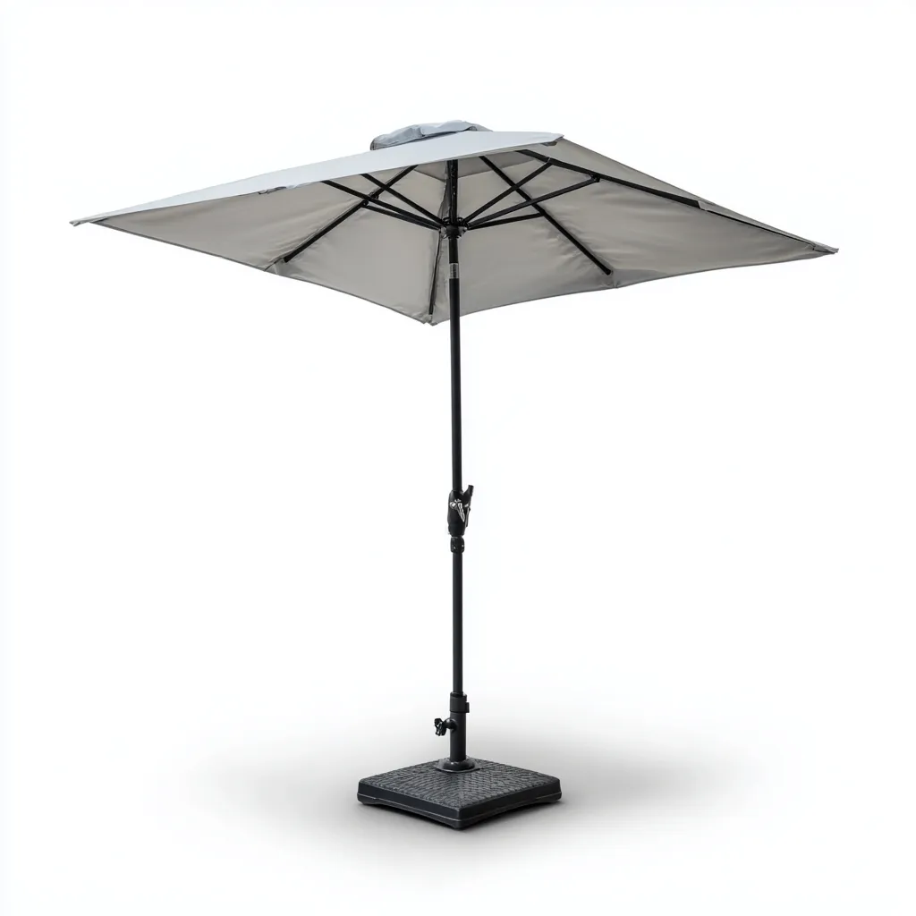 Parasol de jardin polyester 260x260x245 cm - gris - usage extérieur - design moderne-Dwellingosa