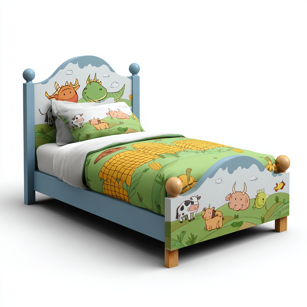 Lit enfant Bois 195x100x90 cm - Bleu - Style ludique-Dwellingosa