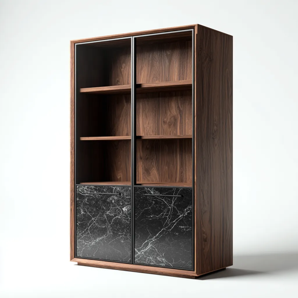 Meuble de rangement de cuisine bois 90x40x170 cm - bois-noir - style contemporain-Dwellingosa