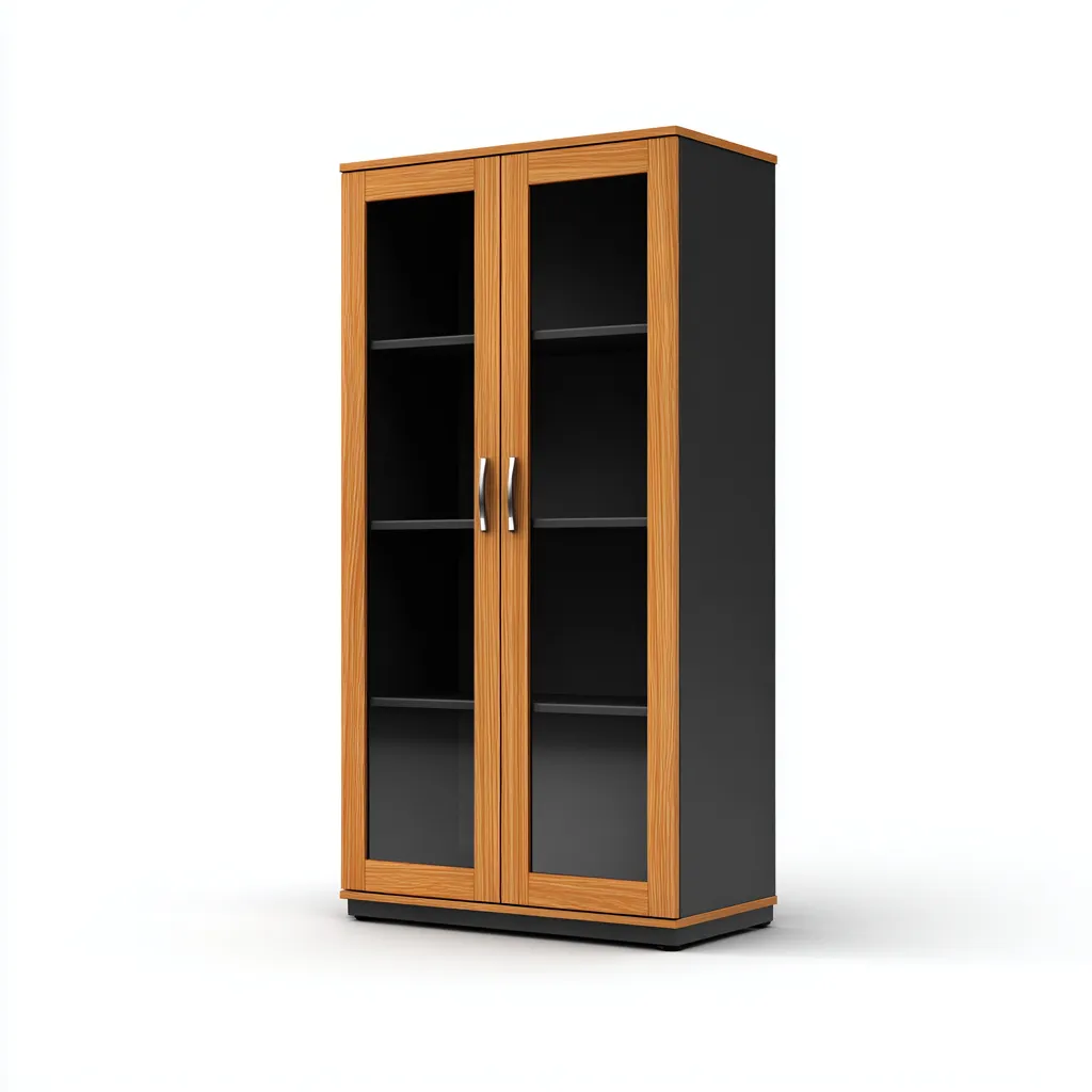Meuble de rangement de cuisine bois 75x35x150 cm - noir-bois - style contemporain-Dwellingosa