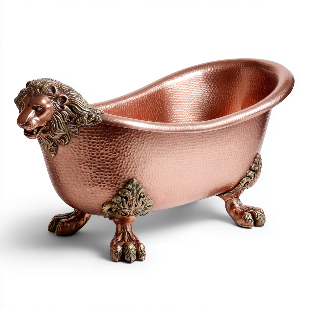 Baignoire sur pieds cuivre 150x70x65 cm - cuivre - style vintage-Dwellingosa