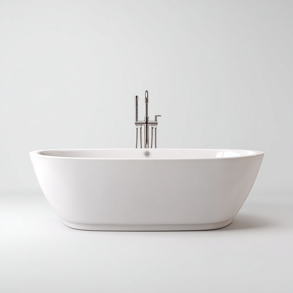 Baignoire acrylique 170x78x58 cm - blanc - design moderne-Dwellingosa