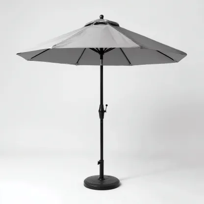Parasol de jardin polyester 270x270x255 cm - gris - usage extérieur - style contemporain-Dwellingosa