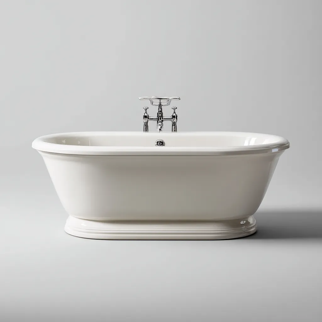 Baignoire acrylique 175x85x62 cm - blanc - style classique-Dwellingosa