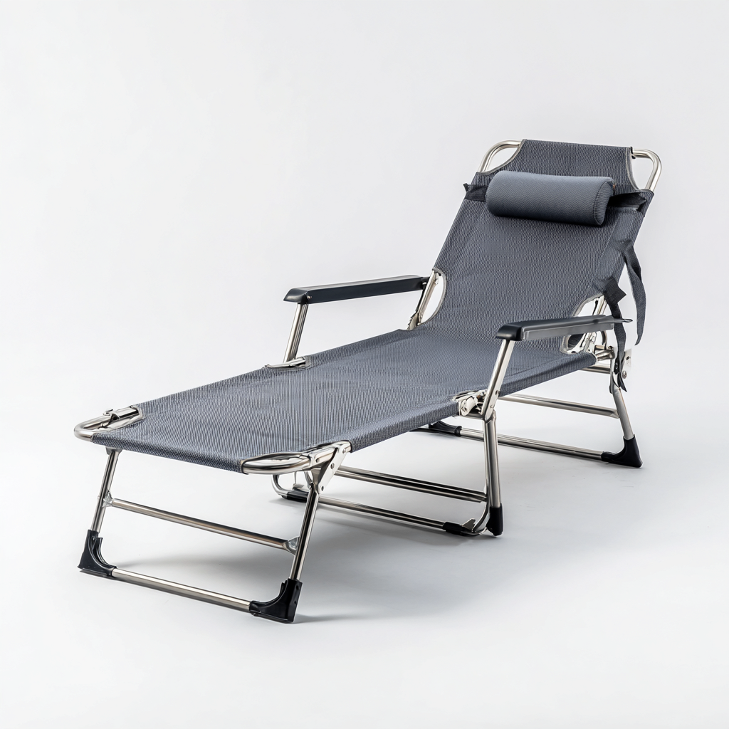 Chaise longue Métal 188x58x92 cm - gris - design extérieur-Dwellingosa