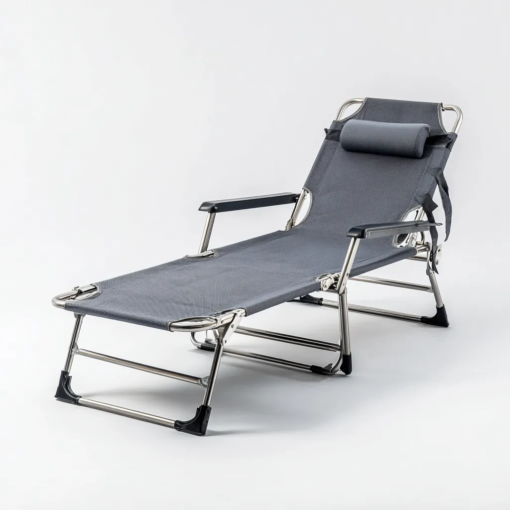 Chaise longue Métal 188x58x92 cm - gris - design extérieur-Dwellingosa