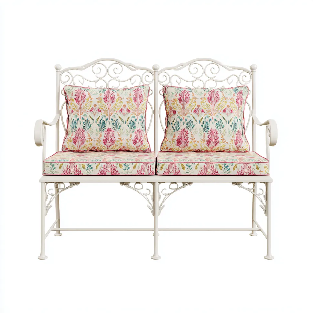 Banc de jardin métal 118x56x95 cm - blanc - adapté à l'extérieur - design classique-Dwellingosa