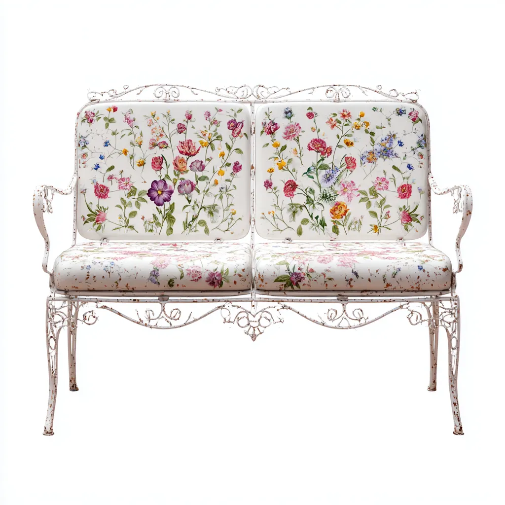 Banc de jardin métal 116x55x93 cm - blanc - adapté à l'extérieur - design classique-Dwellingosa