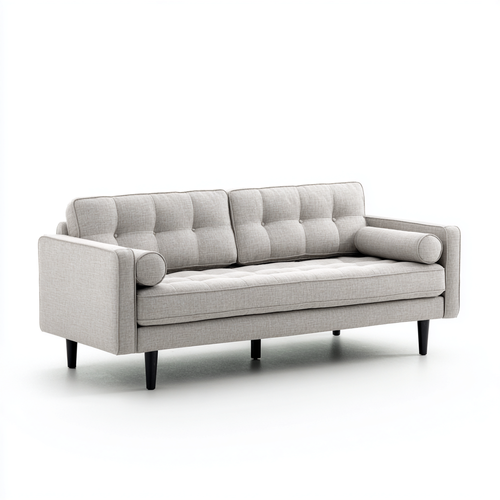 Canapé 2 places tissu 178x84x82 cm - Gris - style contemporain-Dwellingosa