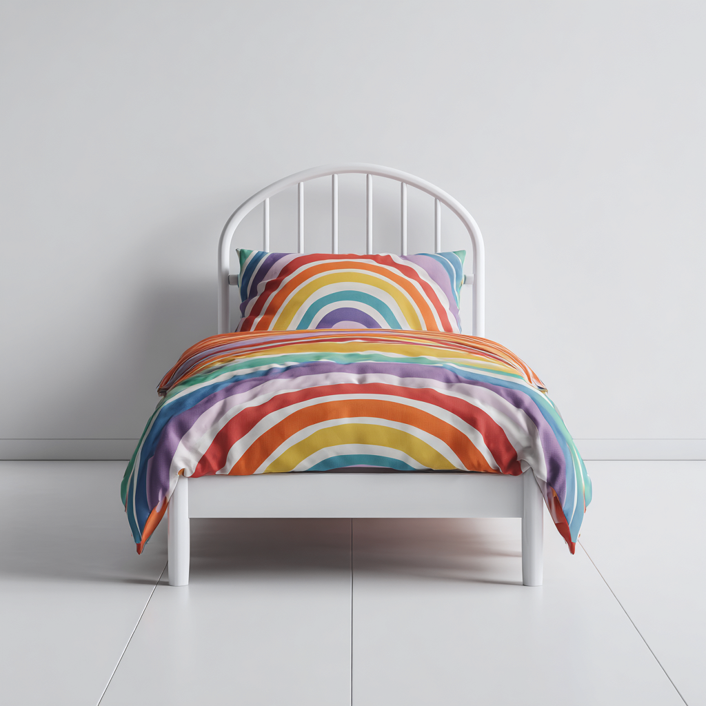 Lit enfant Bois 150x78x90 cm Blanc Design arqué à lattes-Dwellingosa