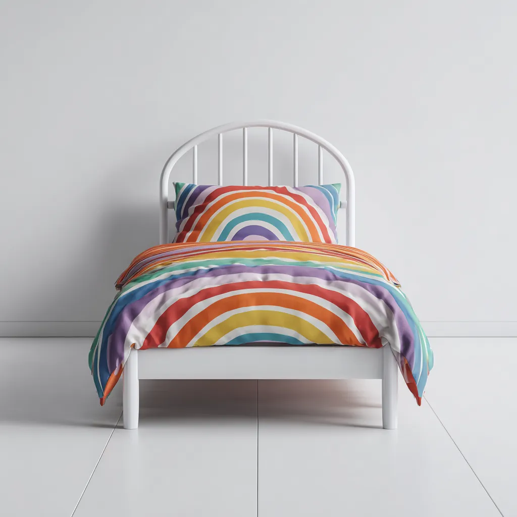 Lit enfant Bois 150x78x90 cm Blanc Design arqué à lattes-Dwellingosa