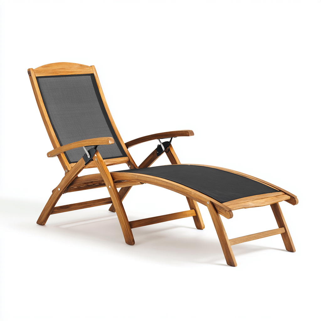 Chaise longue Bois 185x60x92 cm - noir - design extérieur-Dwellingosa