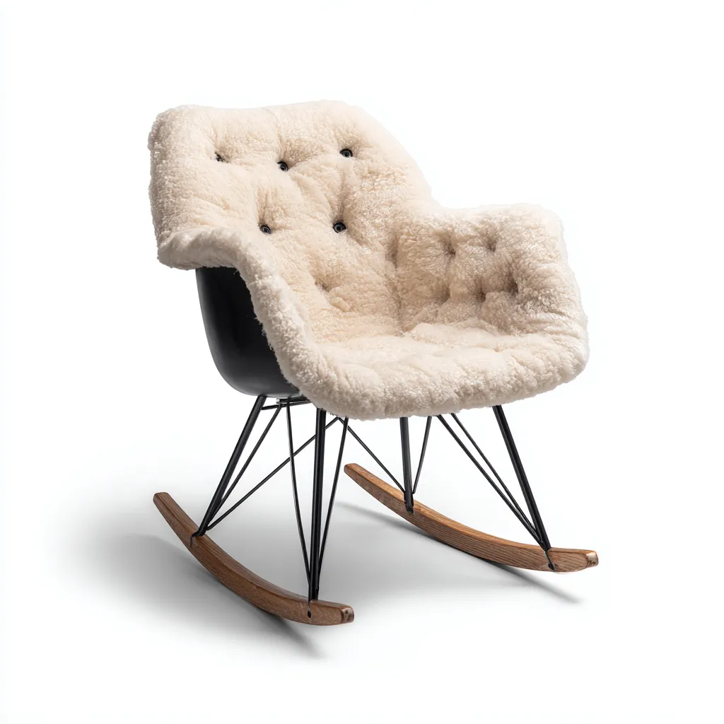 Fauteuil à bascule en tissu blanc 74x78x85 - blanc - design moderne-Dwellingosa