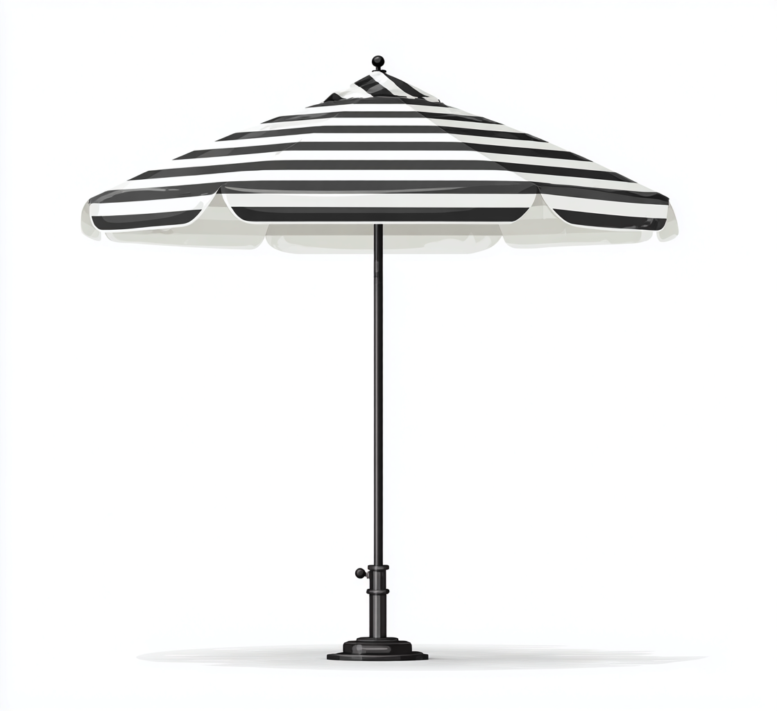 Parasol de jardin polyester 190x190x230 cm - noir-blanc - usage extérieur - style moderne-Dwellingosa
