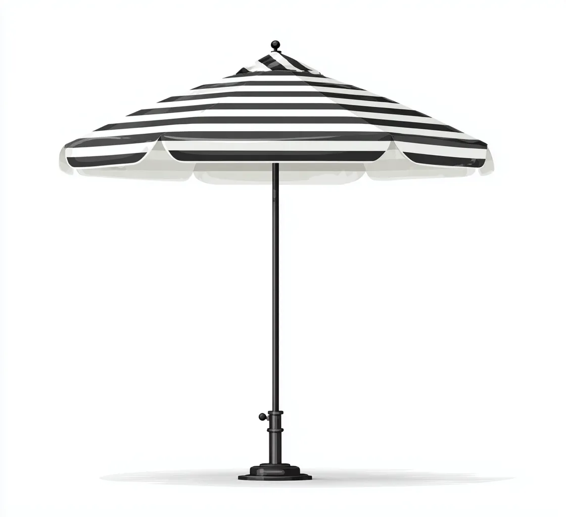 Parasol de jardin polyester 190x190x230 cm - noir-blanc - usage extérieur - style moderne-Dwellingosa