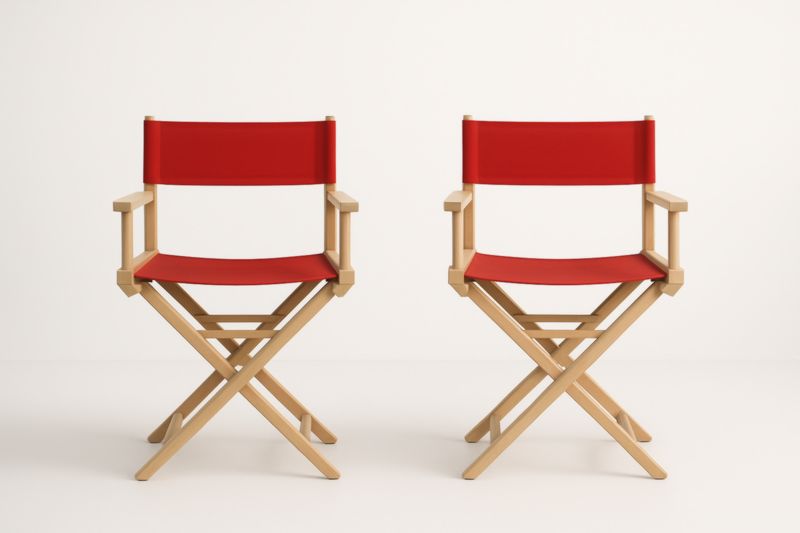 Paire de chaises metteur en scène pliantes bois rouge