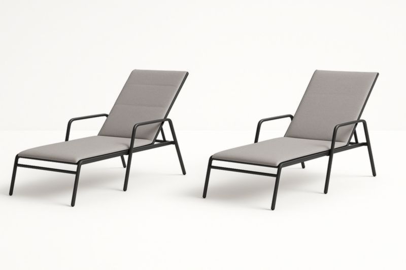 Lot de 2 chaises longues en acier réglables