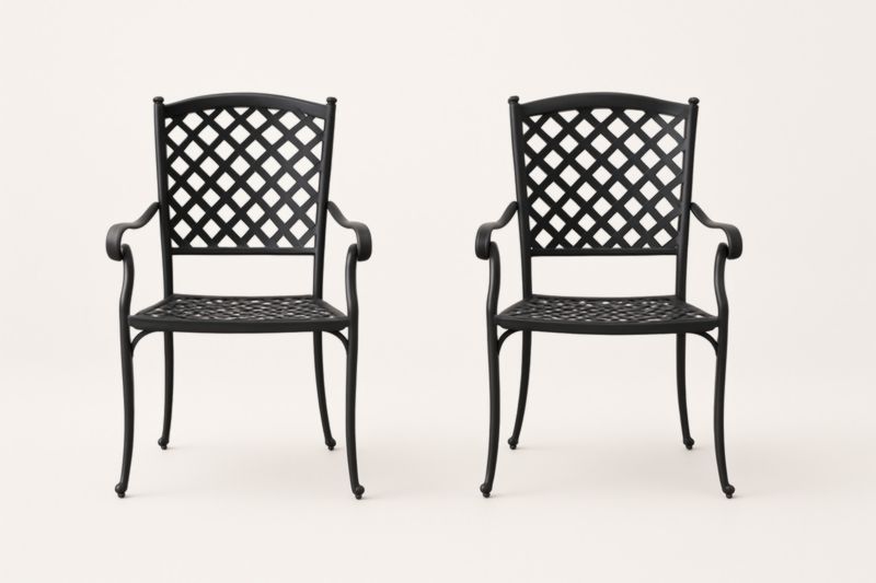 Paire de chaises de jardin en métal noir