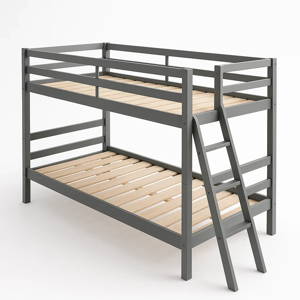 Letto a castello in Metallo e Legno Antracite