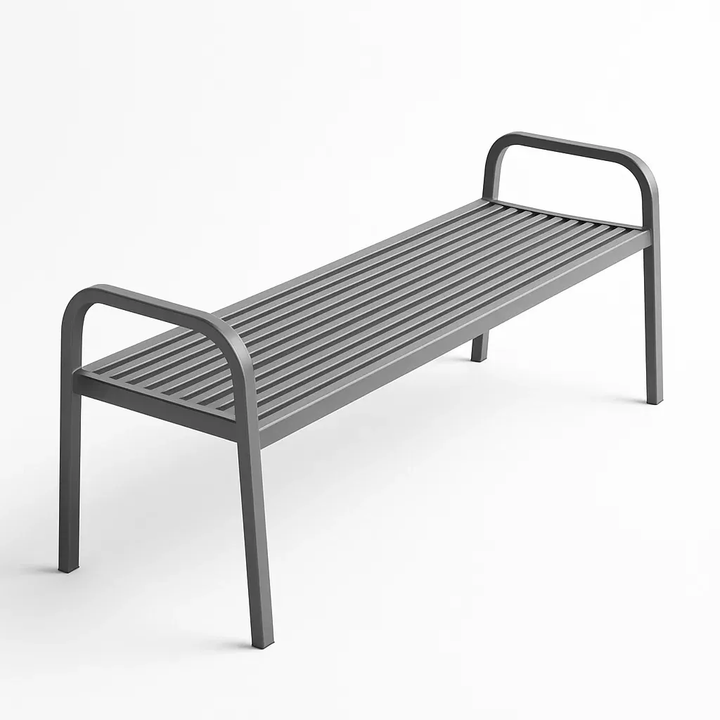 Panchina da esterno in Metallo Grigio