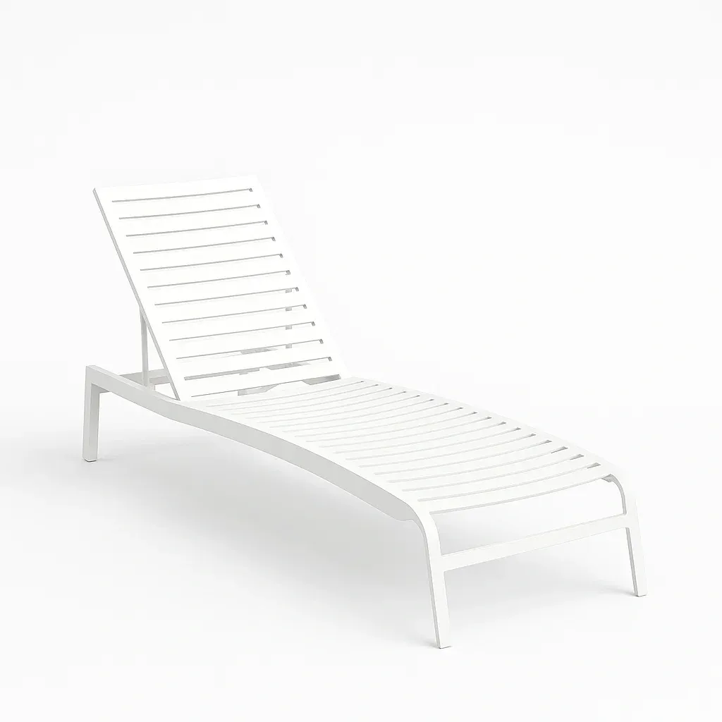 Lettino prendisole da esterno in Alluminio Bianco