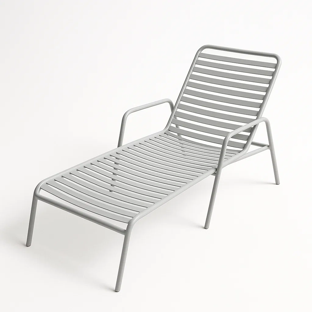Lettino prendisole da esterno in Alluminio Grigio