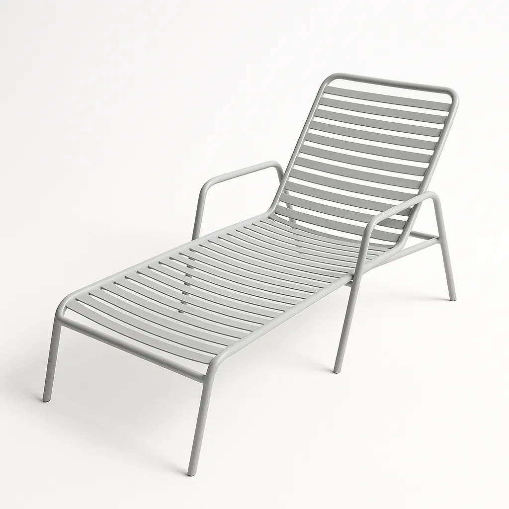 Lettino prendisole da esterno in Alluminio Grigio