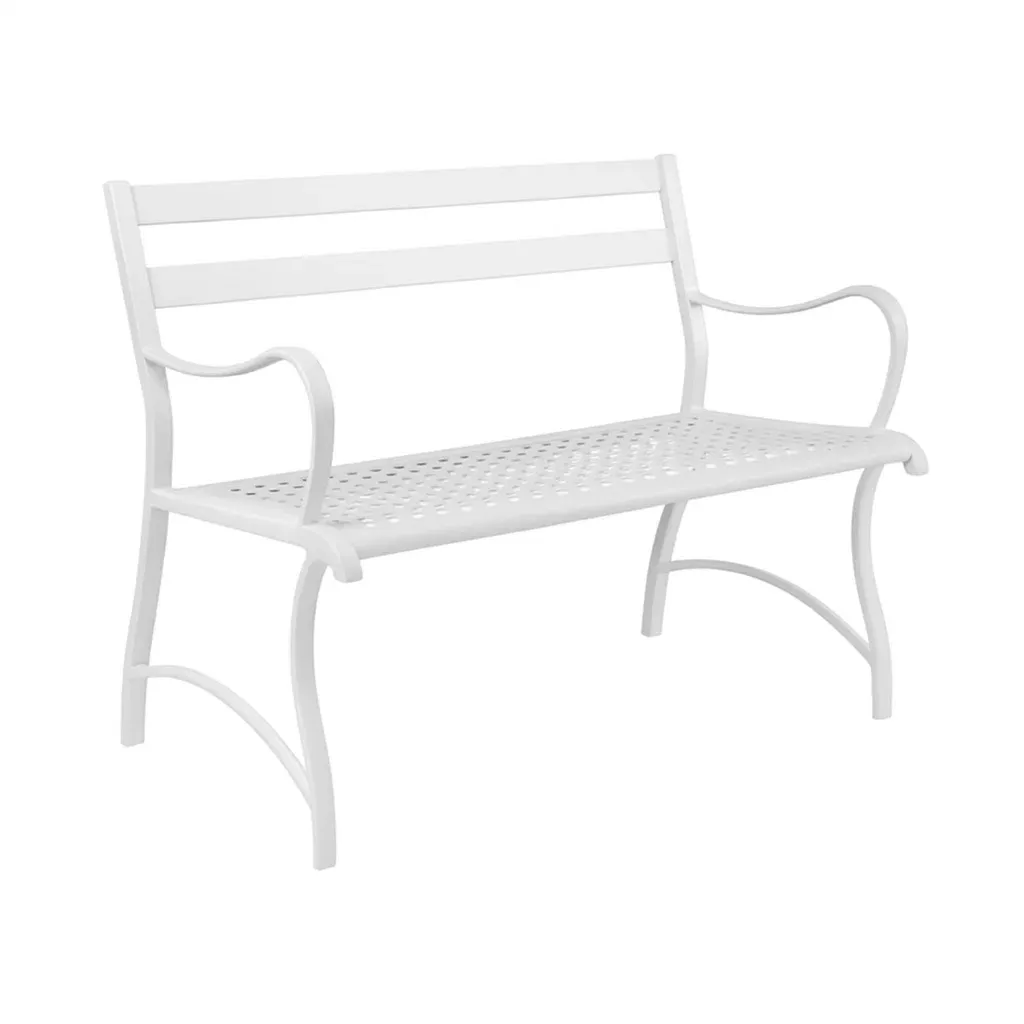 Panchina da esterno in Metallo Bianco