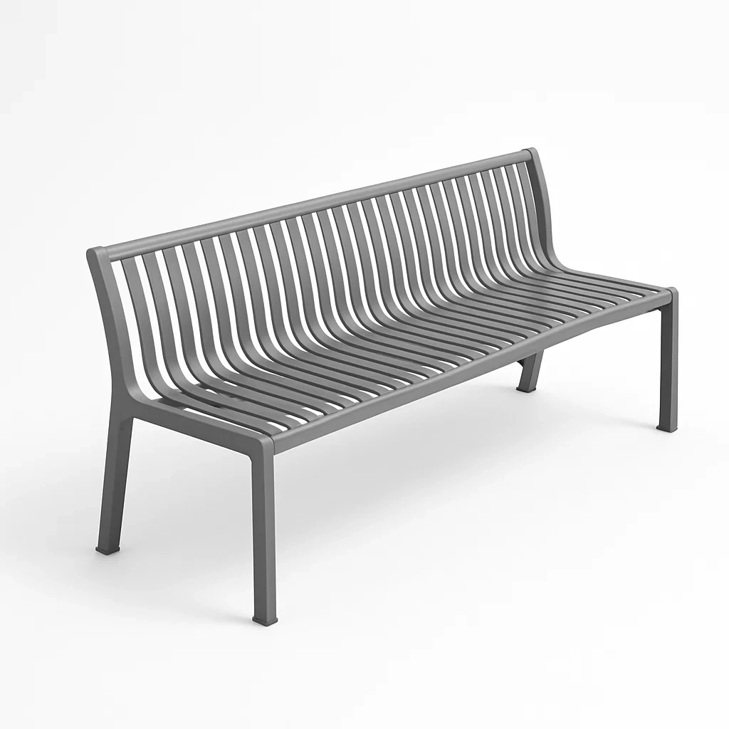 Panchina da esterno in Metallo Grigio