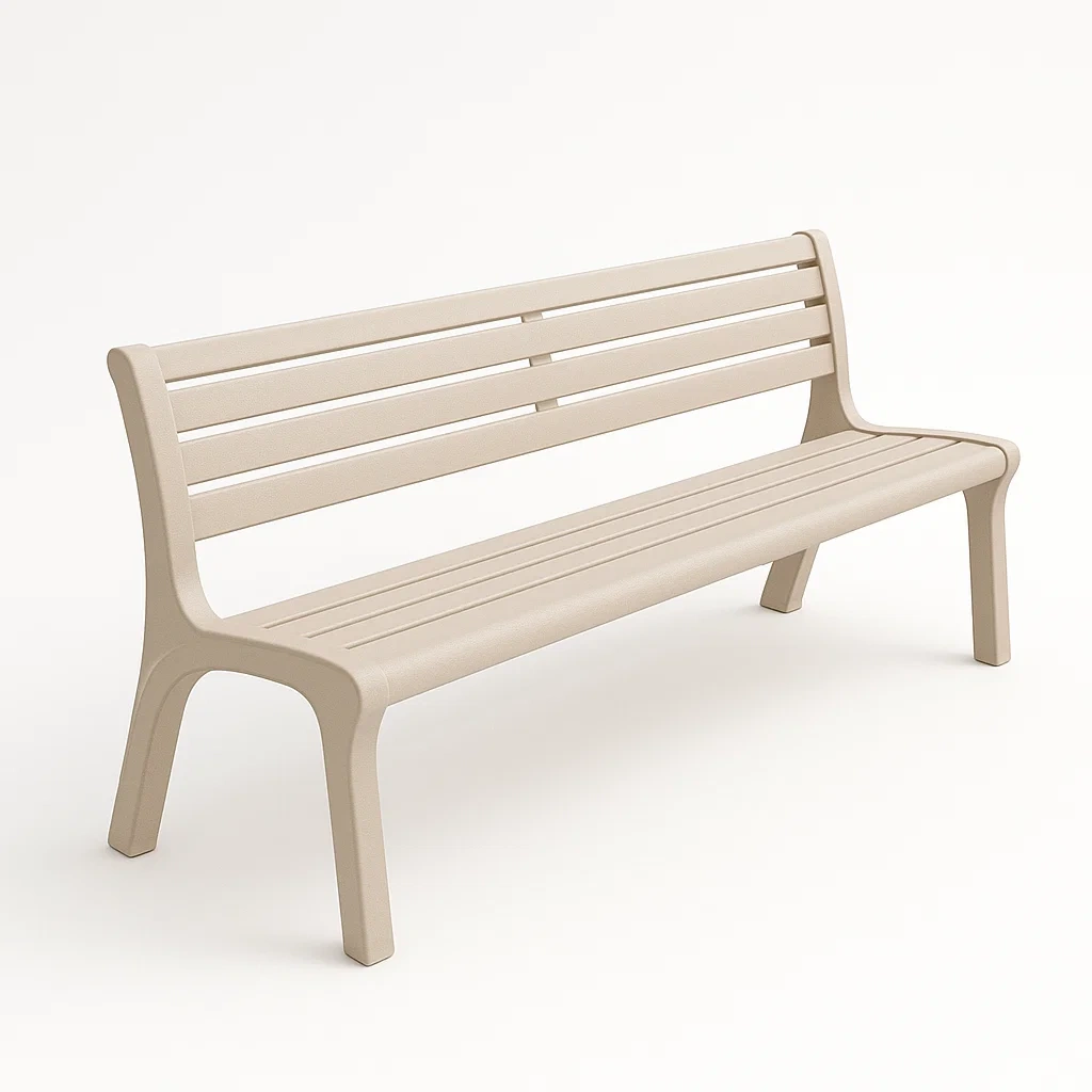 Panchina da esterno in Polipropilene Beige 180x75x56 cm