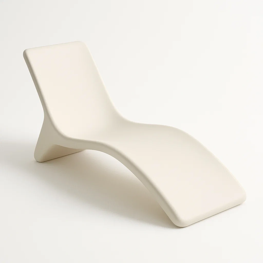 Lettino prendisole da esterno in Resina Bianco