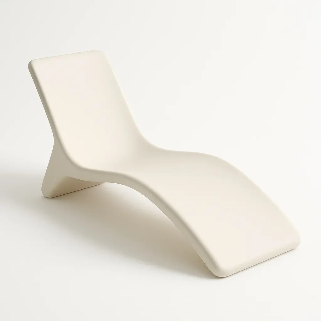 Lettino prendisole da esterno in Resina Bianco