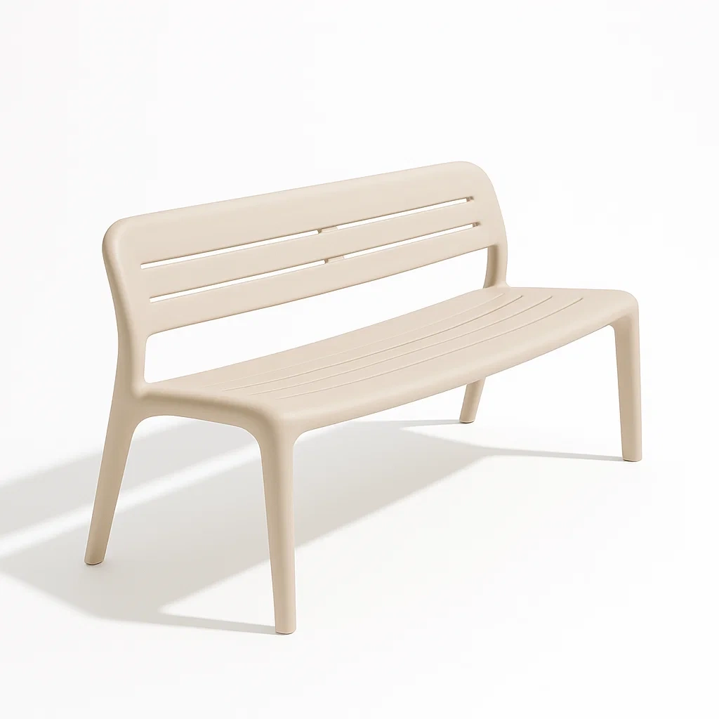 Panchina da esterno in Plastica Beige