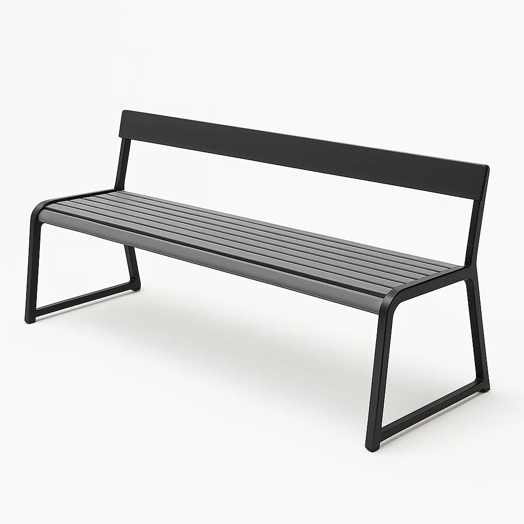 Panchina da esterno in Alluminio Nero