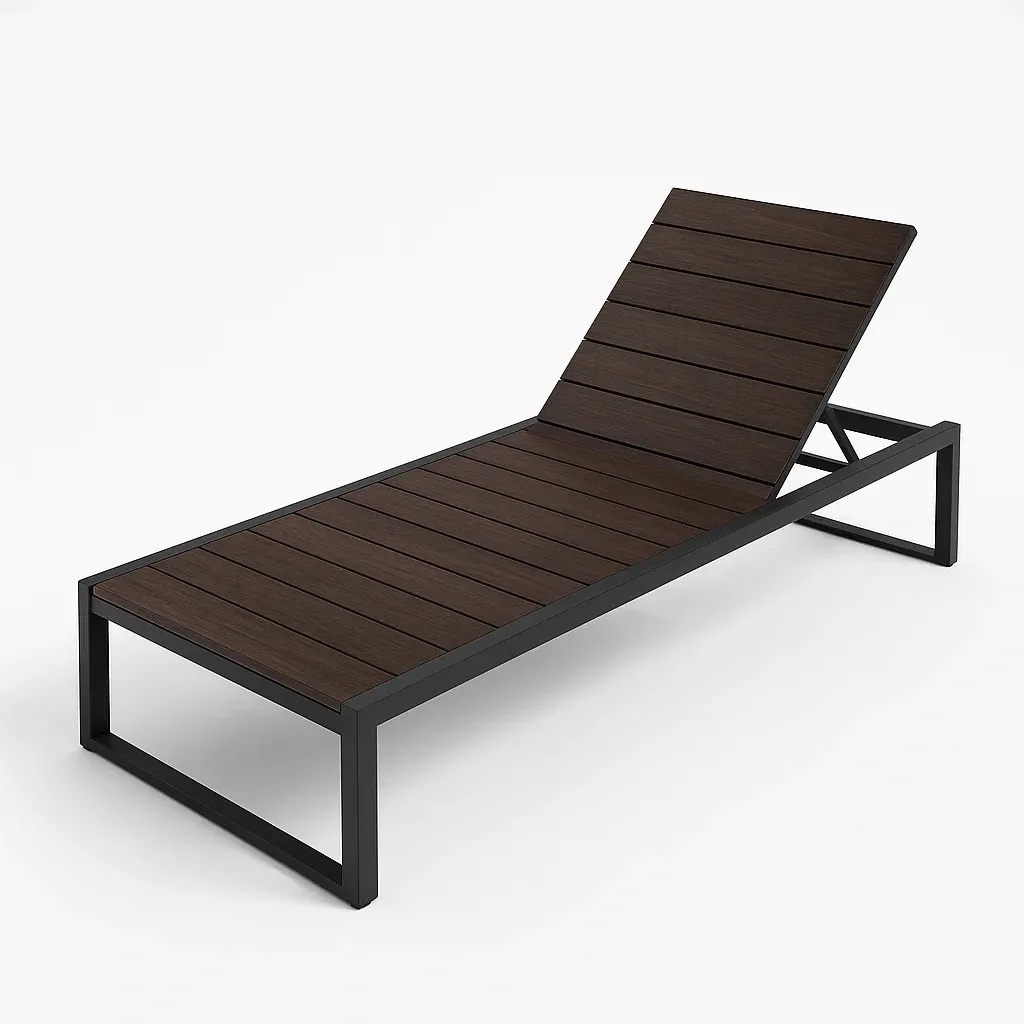 Lettino prendisole da esterno in Legno Composito e Acciaio
