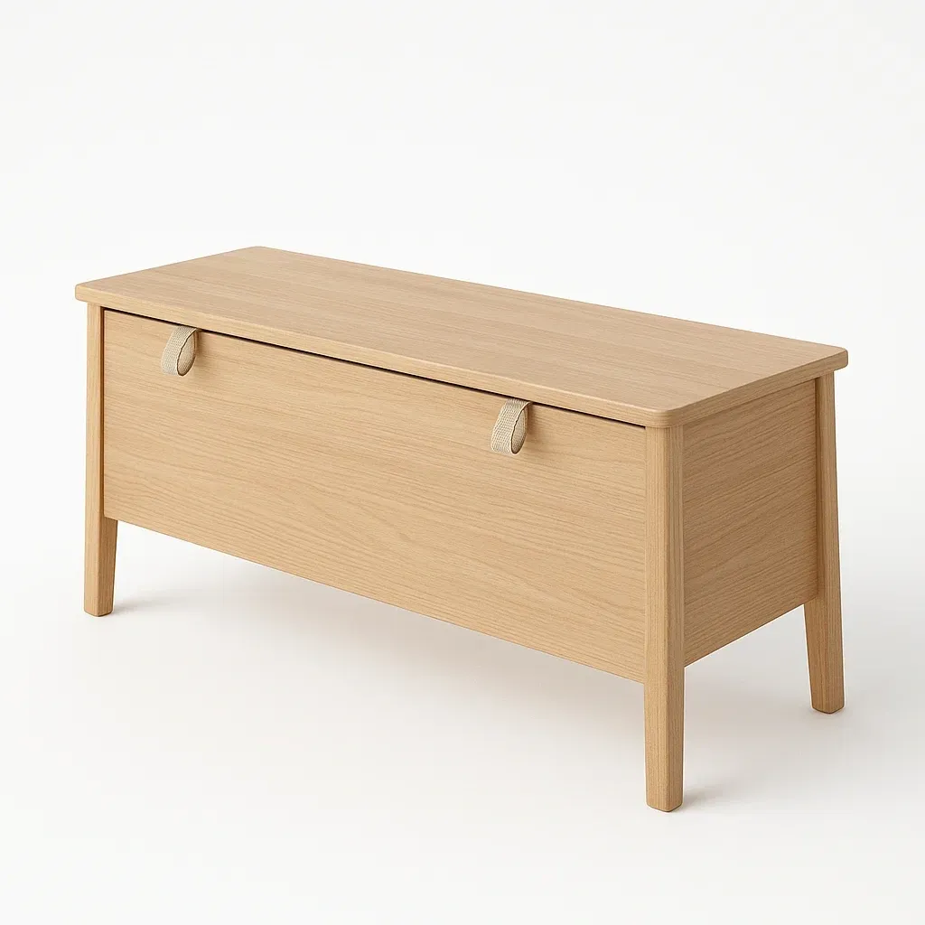 Panca contenitore in Legno Beige 80x40x45 cm