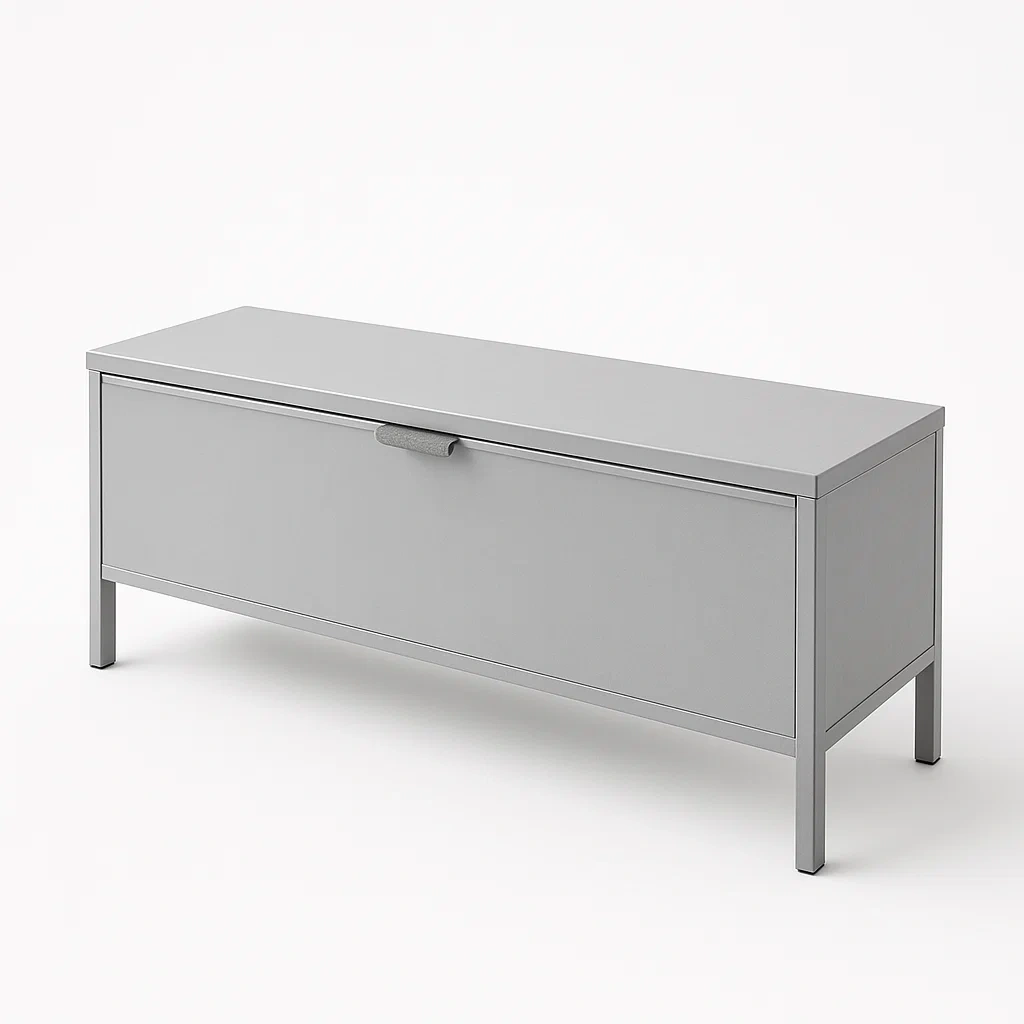 Panca contenitore in Acciaio Grigio 120x40x45 cm