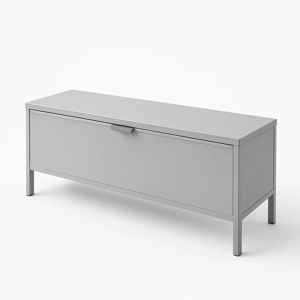 Panca contenitore in Acciaio Grigio 120x40x45 cm