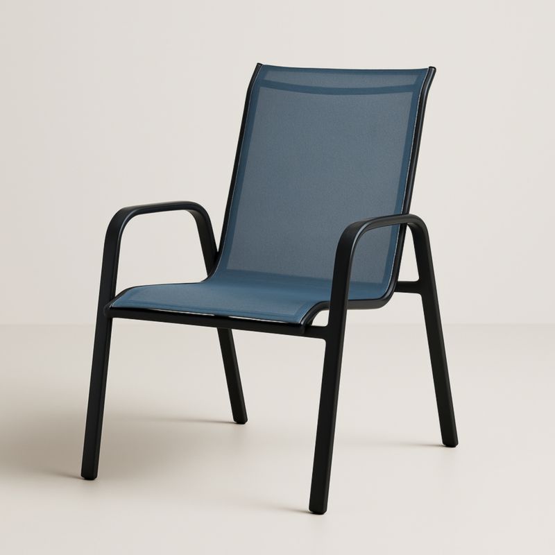 Fauteuil de jardin en aluminium et maille, 55x60x90 cm