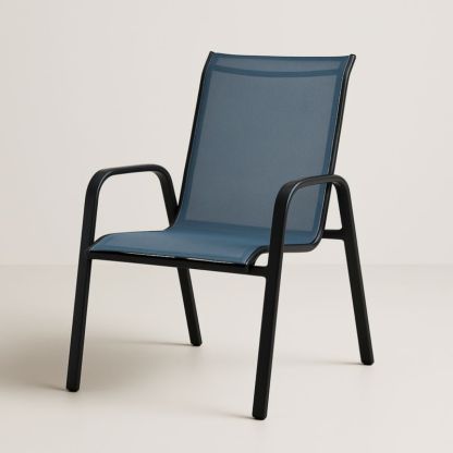 Fauteuil de jardin en aluminium et maille, 55x60x90 cm