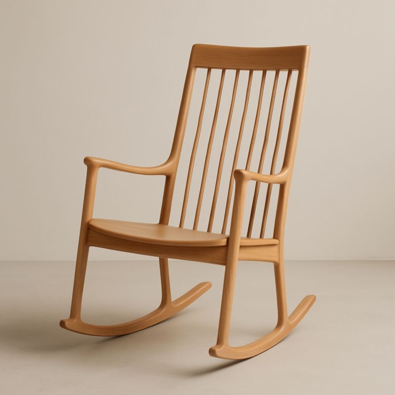 Chaise berçante en bois massif